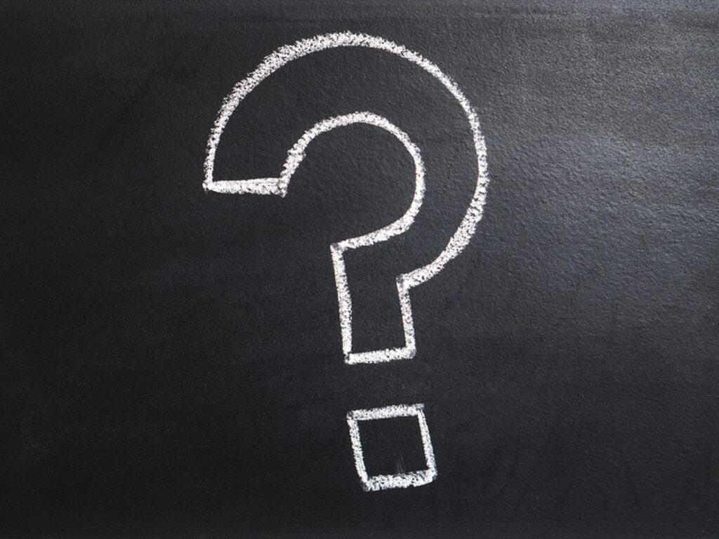 Close question mark drawn chalk