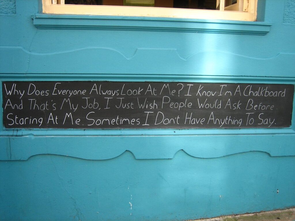 Existentialist chalkboard