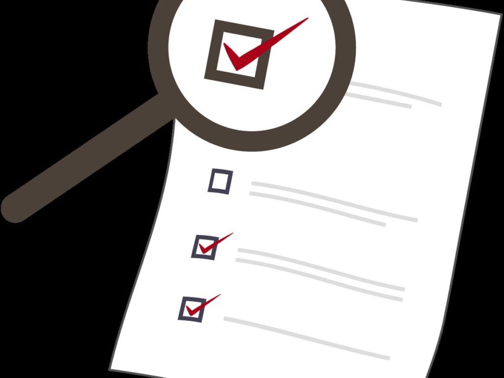 Check List with Magnifying Glass (NIH BioArt 907 - 800232)
