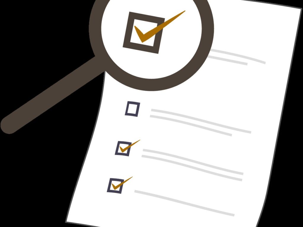 Check List with Magnifying Glass (NIH BioArt 907 - 800237)