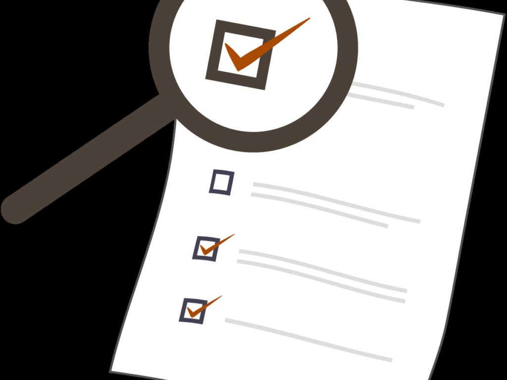 Check List with Magnifying Glass (NIH BioArt 907 - 800247)